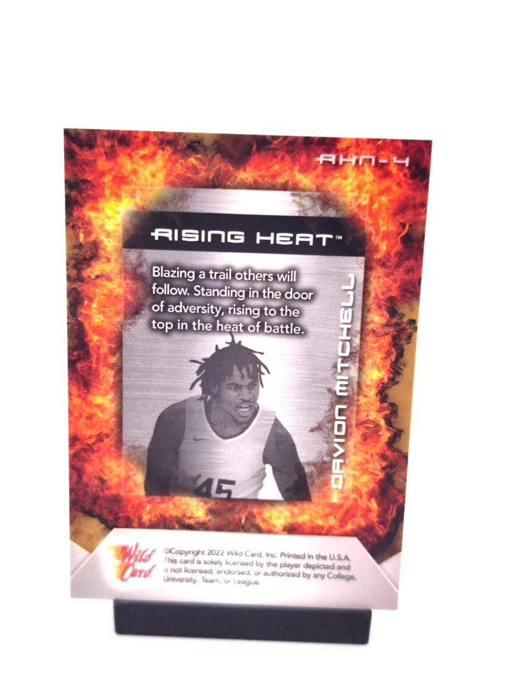 Davion Mitchell RC /25 RISING HEAT 2022 Wild Card National Exclusive Basketball - Image 2 of 2
