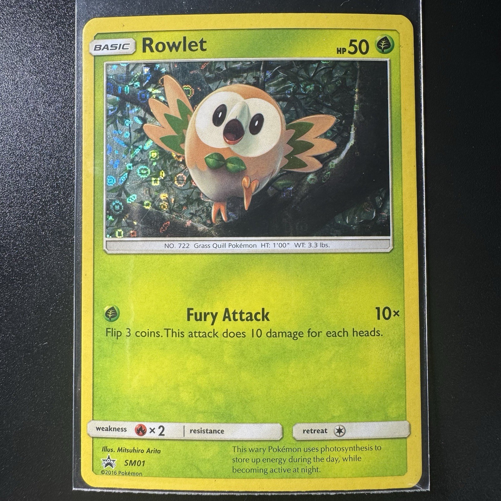 Rowlet SM01 Sun&Moon (Black Star Promo) General Mills Pokemon Card - Near Mint