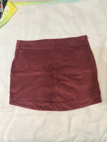 Brown Faux Suede Skirt