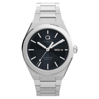 Timex TW2Y25000 Q Timex  Continental Day and Date 39 mm Edelstahlarmbanduhr   He