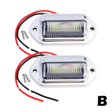 2x Universal Led License Plate Tag Light Lamp White For Truck Trailer Suv Rv Van
