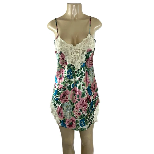 UNDERCOVER Abito Victorias Secret G Label raso floreale slip vintage taglia M pizzo schiena bassa