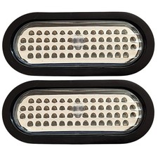 6" Inch White Oval 56 LED Reverse Backup Tail Trailer Light Rubber 2x White