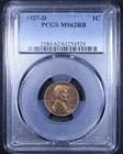 1927-D 1c Lincoln Wheat Cent - 1c PCGS MS62 RB - Red Brown