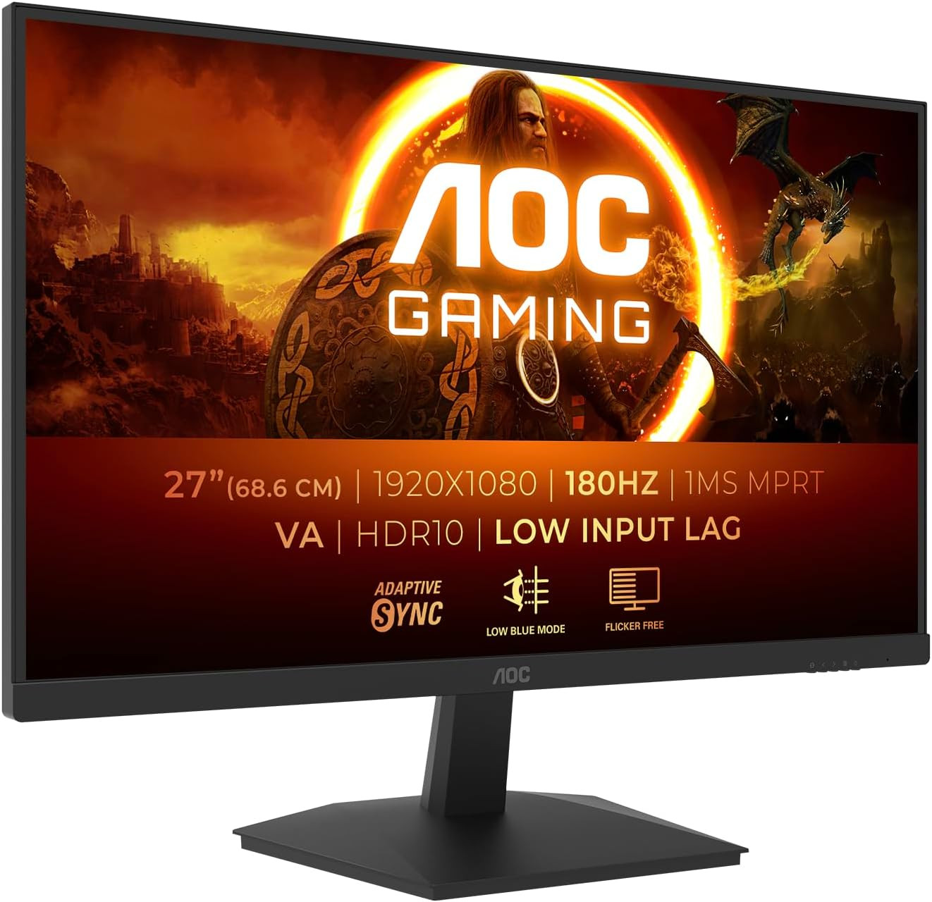 Gaming 27G15N, Monitor Full HD Da 27 Pollici, 180 Hz, VA Veloce, 1 Ms, Sincroniz
