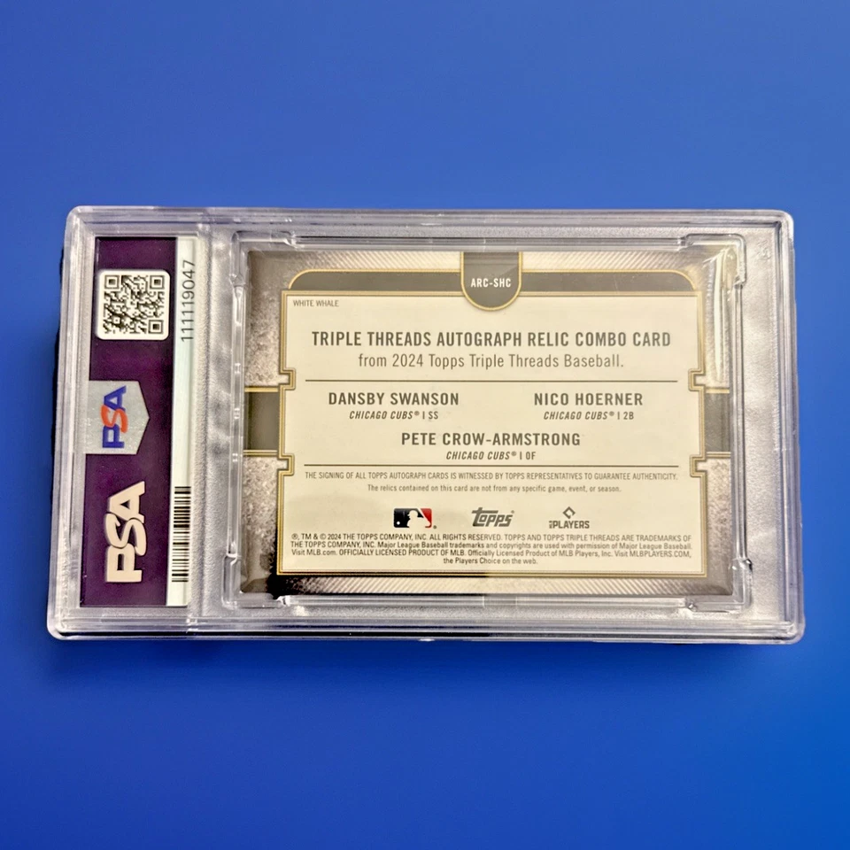 2024 TRIPLES HILOS/36 PETE CROW-ARMSTRONG-SWNSN-HRNR PSA 7- ¡COMBO RELIQUIA AUTOMÁTICA! Foto 3 de 3