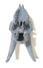 Goat Skull w Horns Gray Patina Finish Gothic Decor Oddities Display — photo 8