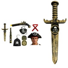 Kids Adults Pirates Costume Performance Pirate Accessories Set Retro Trendy