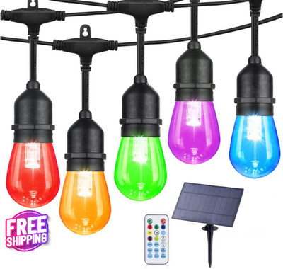 Cadena De Luces LED Solares De 48 Pies Para Decoración De Patio Al Aire Libre US