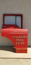 1950s Ford 700 Series Fire Truck Door Painted Sign Bellmawr Park VFC New Jersey