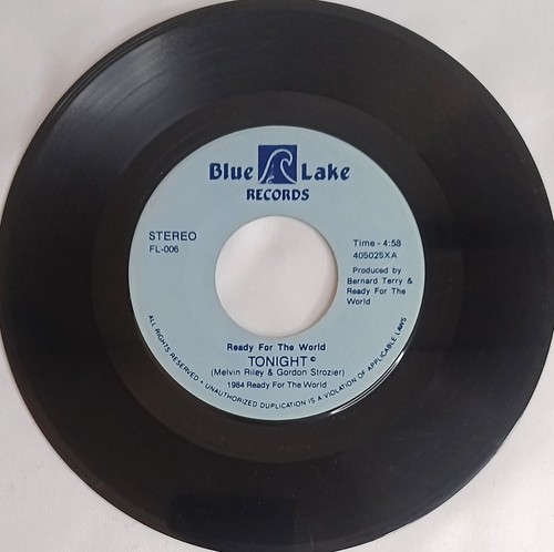 80's R&B 45 HEAR Ready For The World TONIGHT 1984 Blue Lake VG - Picture 4 of 4