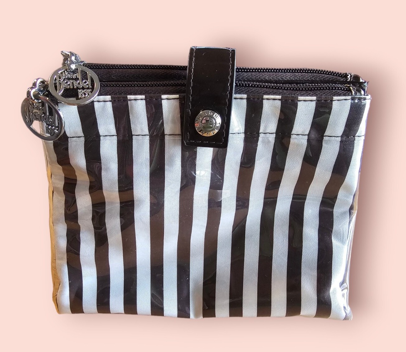 RARE Henri Bendel Folding Makeup Case Travel Cosmetic Bag Zip Snap