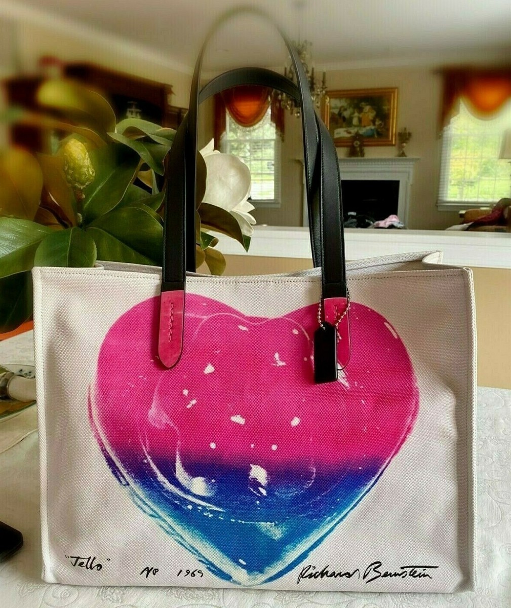 Coach X Richard Bernstein Tote 4 w/Jello Heart LIGHT ANTIQUE