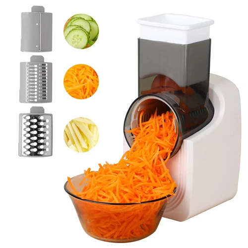 3 in 1 Electric Cheese Grater SS Handheld Fruit Vegetable Slicer Shredder UK - Picture 7 of 26