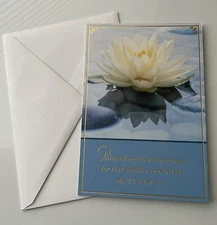 NEW Religious Condolence Sympathy Greeting Card & Envelope “MATTHEW 5:4”