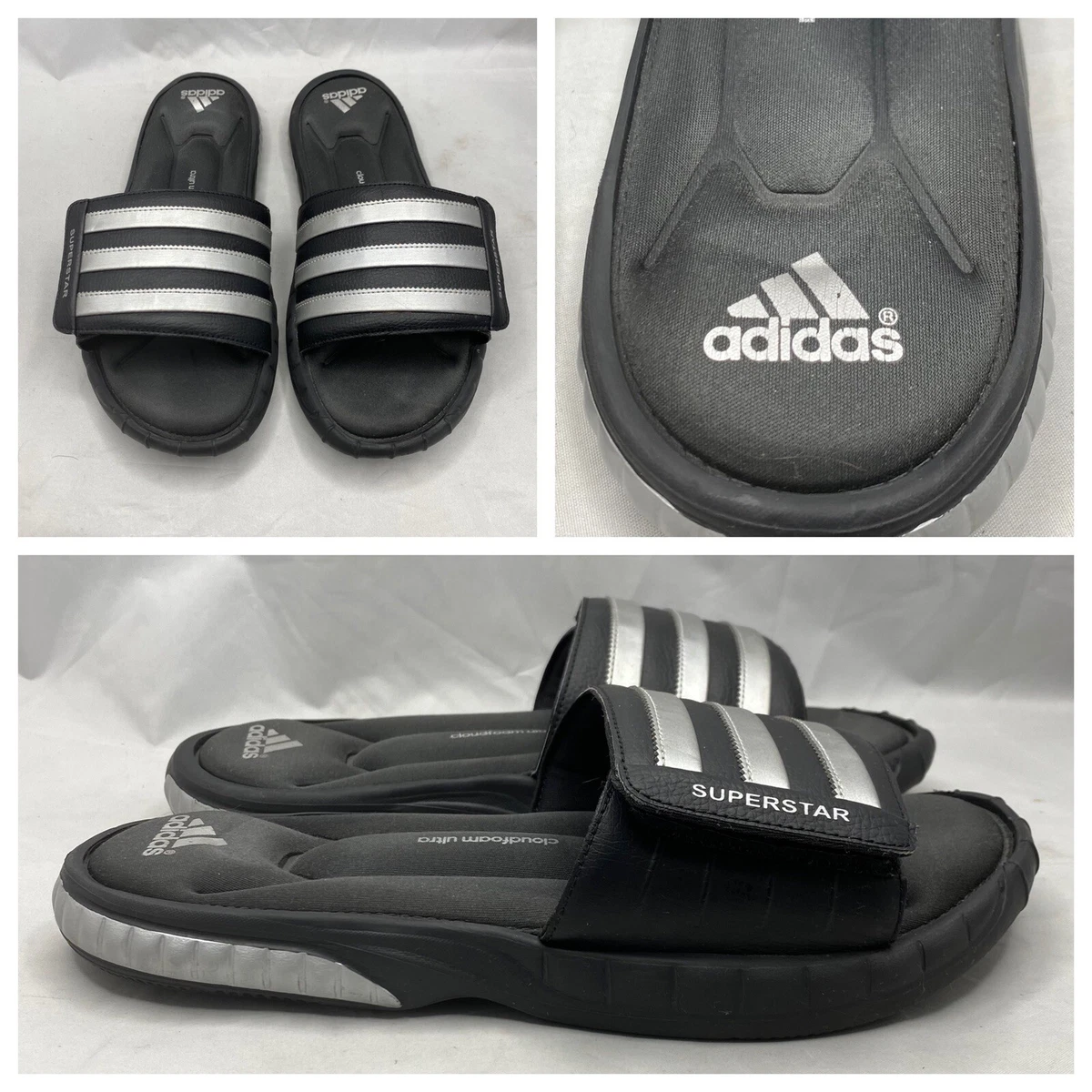 Leia muerto hélice Rare Adidas SUPERSTAR 3G Slides Sandals Fitfoam Comfort Black G40165 Mens  Sz 7 | eBay