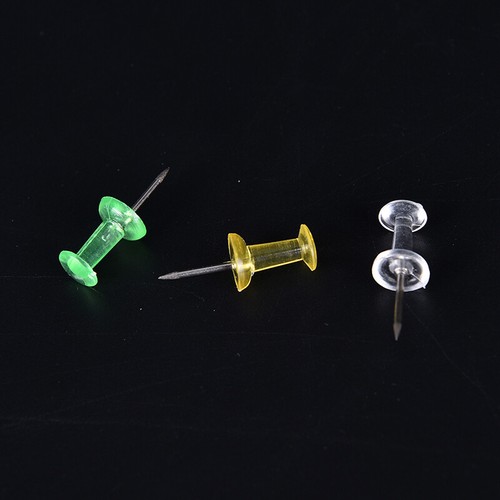 100x MultiColoured Translucent Assorted Push Pin Drawing Cork Board Office Decor - Afbeelding 4 van 12