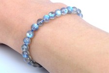 6MM Blue Labradorite Bracelet Madagascar AAAA Natural Round Beads 7  Jewelry Gift