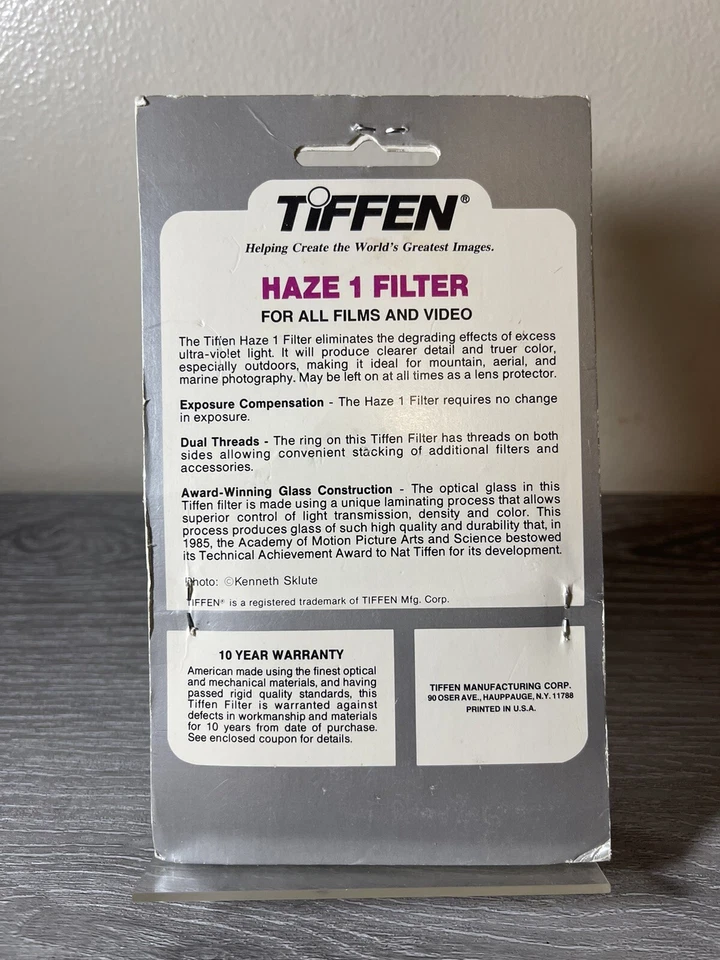 Tiffen 49mm Haze-1 Camera Lens Filter Black Ring Vintage W/ Protective Case NEW - Image 2 of 2