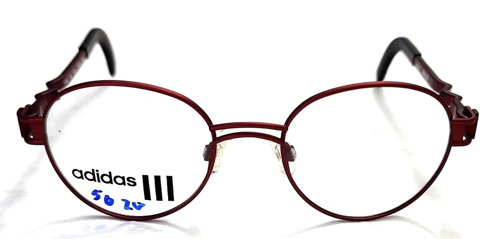 Adidas A702 6053 Rojo Metal Negro Marco de Anteojos Redondo 50-20 140 Austria Nuevo Foto 3 de 4