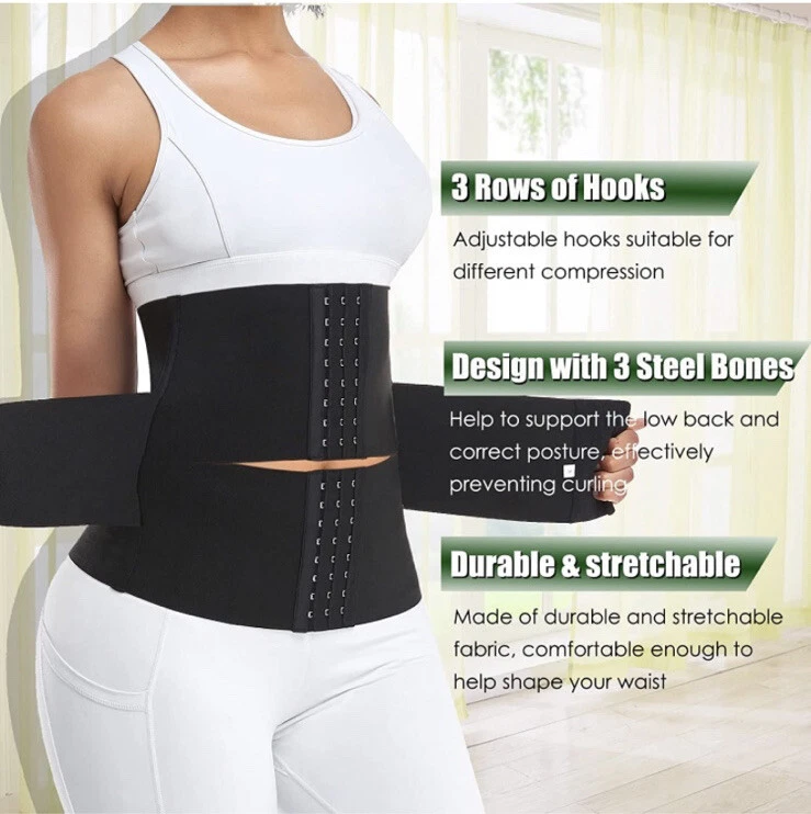 QEESMEI Neoprene Sweat Waist Trainer Corset Trimmer Belt for Women Size Small