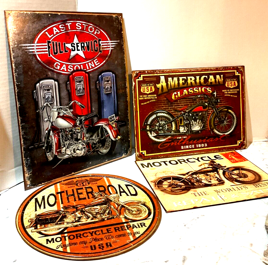 Vintage Classic Motorcycles Retro Metal Tin Wall Sign
