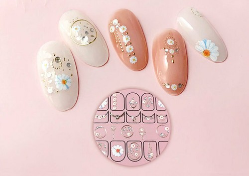 3D Rhinestone Nail Art Stickers Daisy Flowers Nail Decor Crystal Jewel AU - Picture 4 of 5