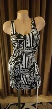 Urban Outfitters Sexy Black White Printed Dress Size Medium Brand New with Tags