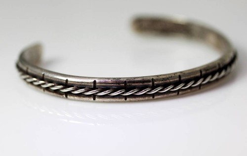 Vintage Handmade Sterling Silver Cuff Bangle 6.25” - 6417 - Picture 3 of 4