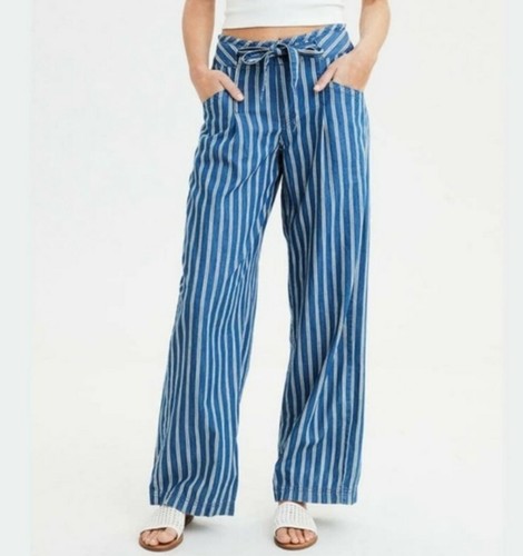 White Stripe Wide Leg Pants 