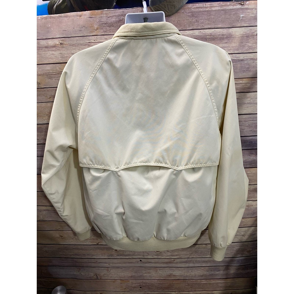 Vintage Eddie Bauer Jacket Mens Medium White Bomber Plaid Flannel