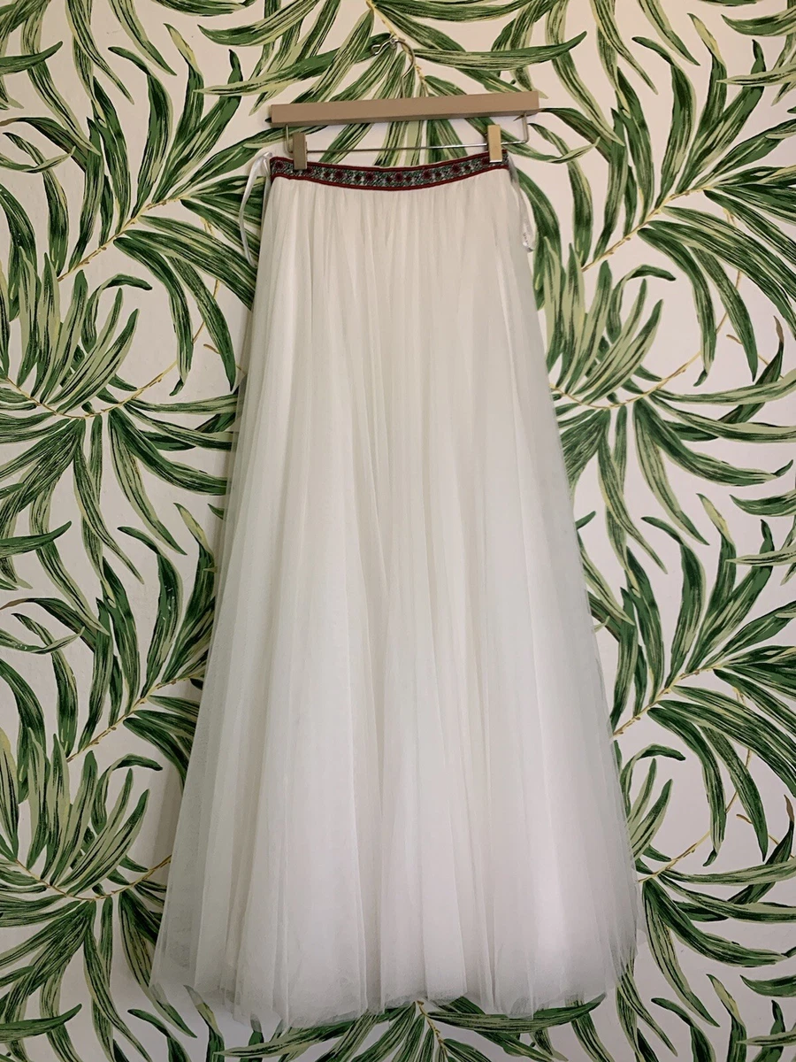 Embroidered tulle maxi skirt cheap