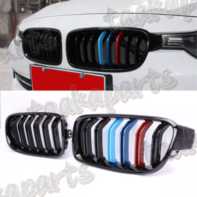 Gloss Black M-Color Kidney Grille Grill For BMW 2012-2018 F30 F31 320i 328i 335i
