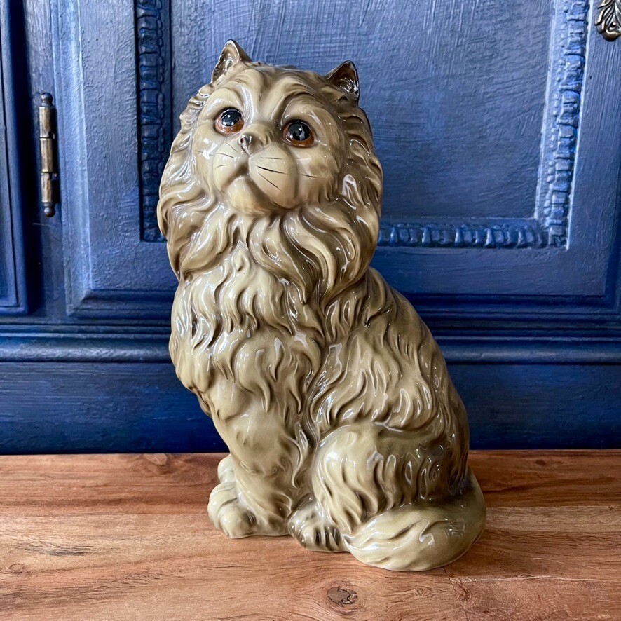 【misen2014さま】vintage figure ୨୧ ベージュ 猫ちゃん Vintage Siamese Cat Porcelain Ceramic Figurine ( Napco Lookalike