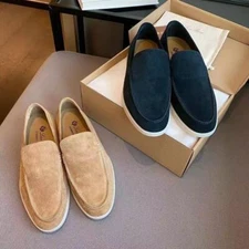 Classic Suede Slip-On Flat Casual Shoes Lazy Loafers Men's Shoes