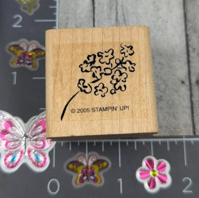 Stampin' Up! Flower Plant Stem Branch 2005 Rubber Stamp Wood #M106