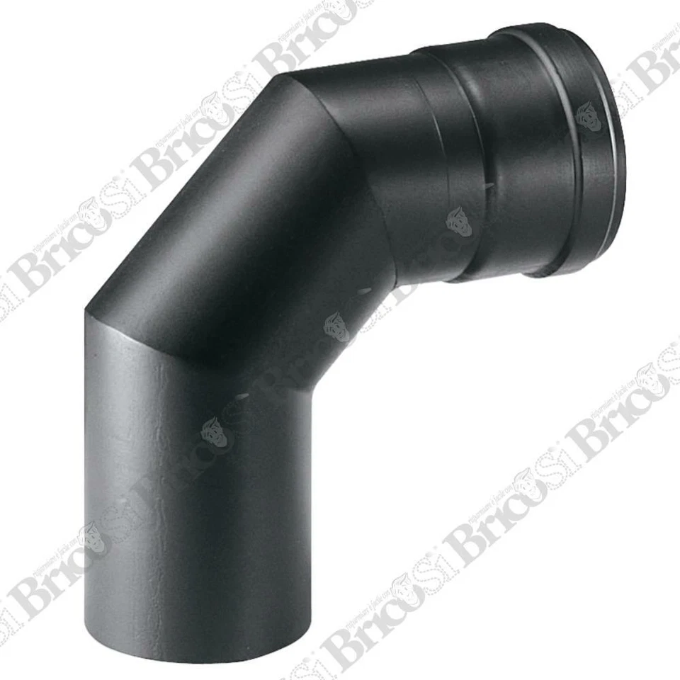 EUROPROFIL Gomito curva 90° scarico fumi tubo canna fumaria stufa pellet 80mm acciaio 1.2mm