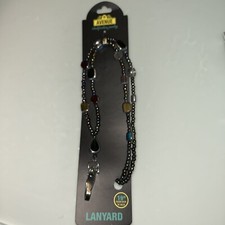 STAINED GLASS BEADED LANYARD 19  FROM BACK OF NECK NEW JEWEL TONE