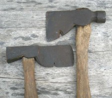 2 Antique Hatchets Hammer Axes Vintage Carpenter Tools Vaughan Brand Hand Forged