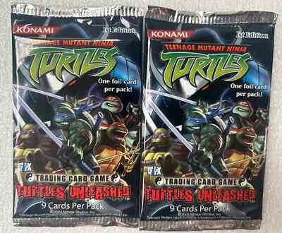 2004 TEENAGE MUTANT NINJA TURTLES - Turtles Unleashed 1st Edition -2 Sealed Pack