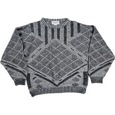 Limited Editions By Expressions Sweater Mens Large Gray Wool 80s 90s Vintage