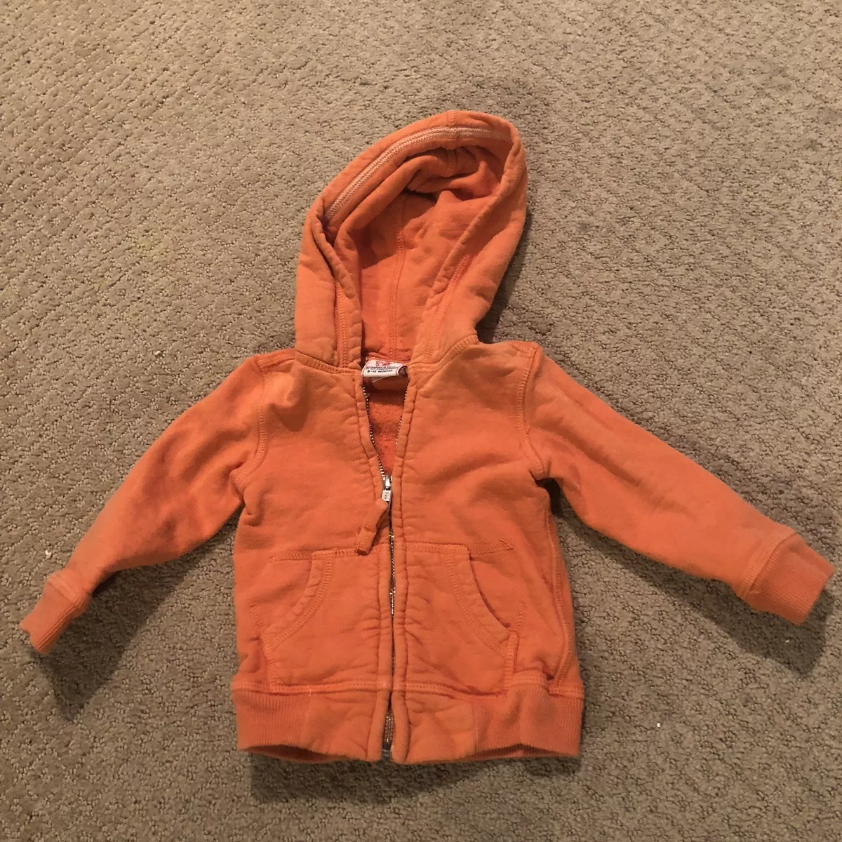 TRUE RELIGION BABY INFANT Orange HOODIE ZIP JACKET SZ 6 12M