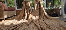 ZOFFANY CROWN DAMASK INTERLINED CURTAINS  WIDTH 191 CM X DROP 269 CM & TIEBACKS
