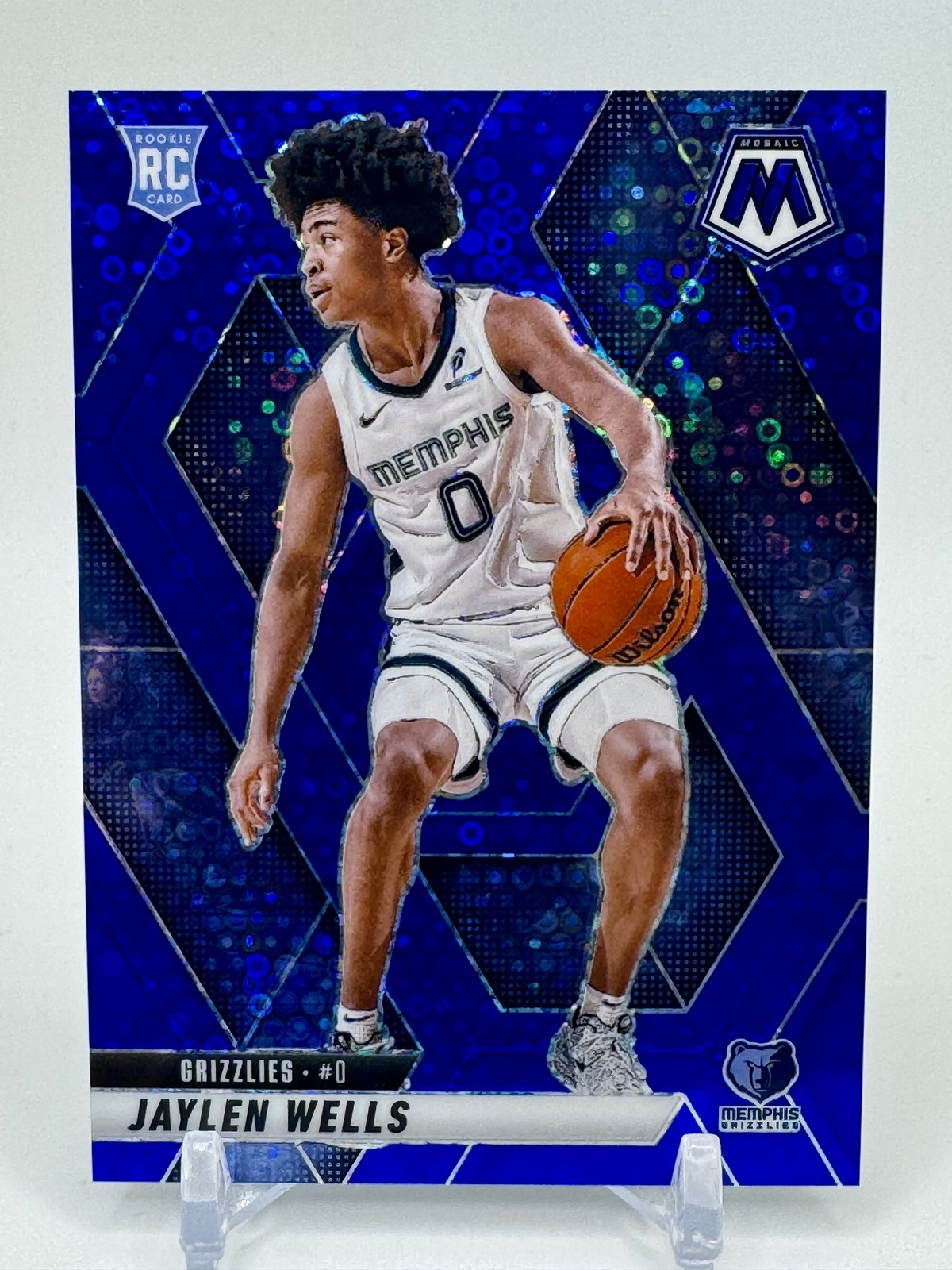 2024-25 Panini Mosaic #240 Jaylen Wells Fast Break Blue Mosaic #/85
