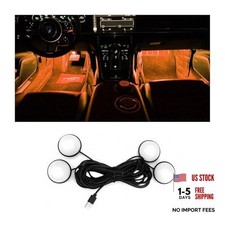 Car Interior LED Lights, Automotive Ambient Neon Light Kit with USB Orange