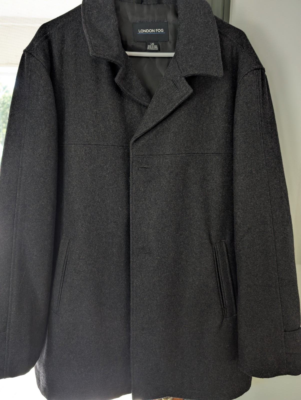 London Fog Women's Black Wool Coat - Size Large