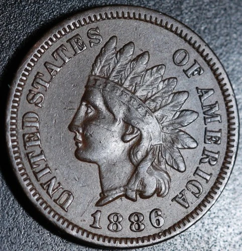 1886 INDIAN HEAD CENT - With LIBERTY & DIAMONDS - XF EF - T1 Type 1