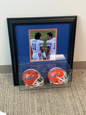 Tim Tebow Riley Cooper Florida Gators Autographed Framed Mini-Helmets W/Beckett - Image 1 of 4