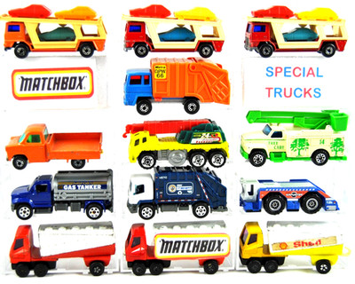 Diverse MATCHBOX SUPERFAST CRANE SERVICE UTILITY TRUCK RECYCLING Fahrzeug Mix Posten