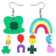 St. Patrick's Day Acrylic Earrings Dangle Earrings Lucky Charm Decorative Drop